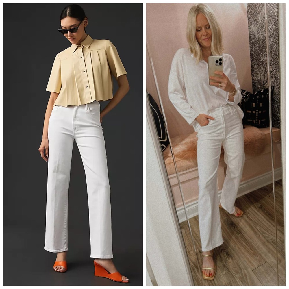 MOTHER The Rambler Zip Ankle Fairest Of Them All White Size 33